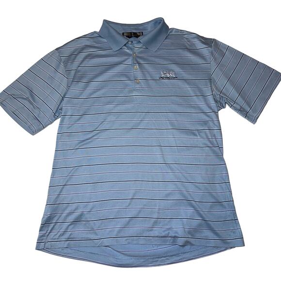 Nike Golf Tiger Woods Light Blue Polo Mens Size Large Chest Logo - Picture 1 of 7